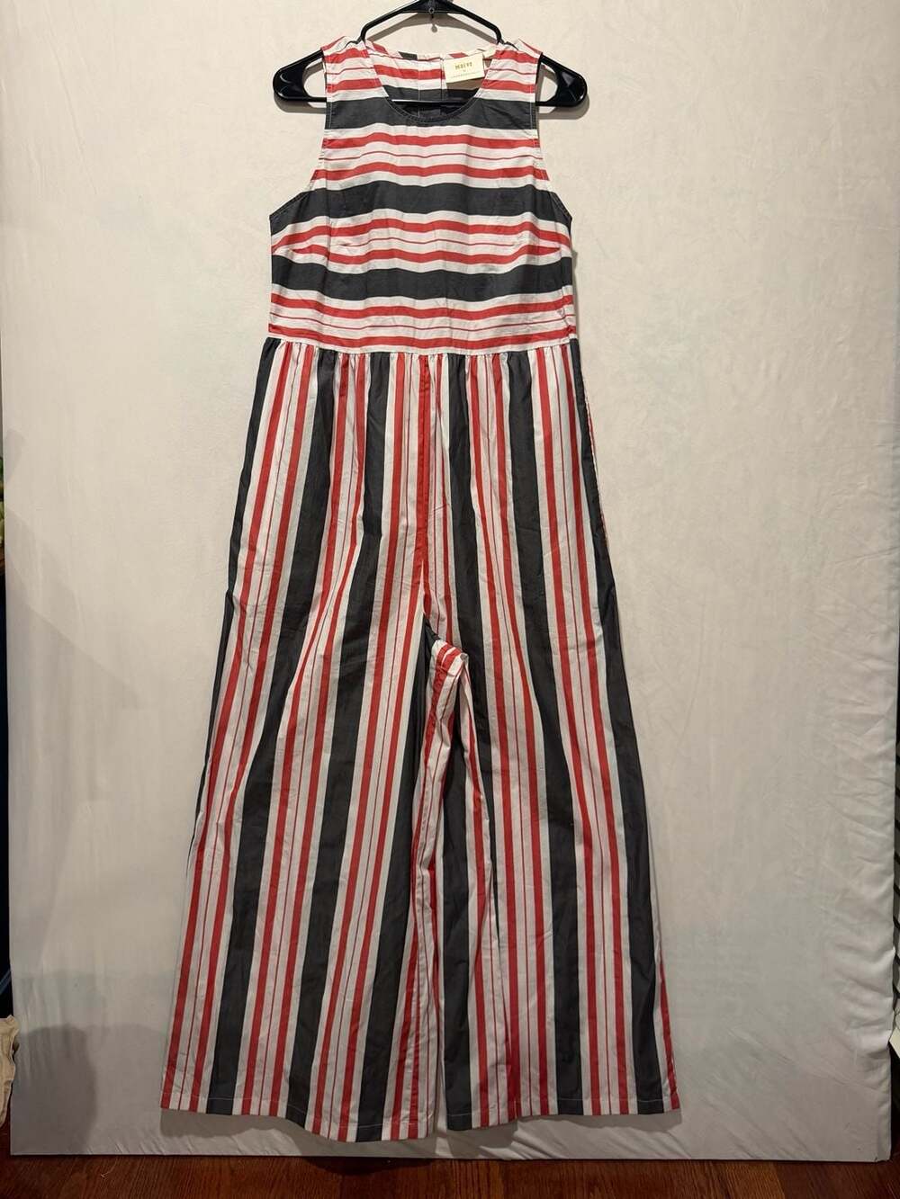 Maeve by Anthropologie Striped Wide-Leg Sleeveless Jumpsuit